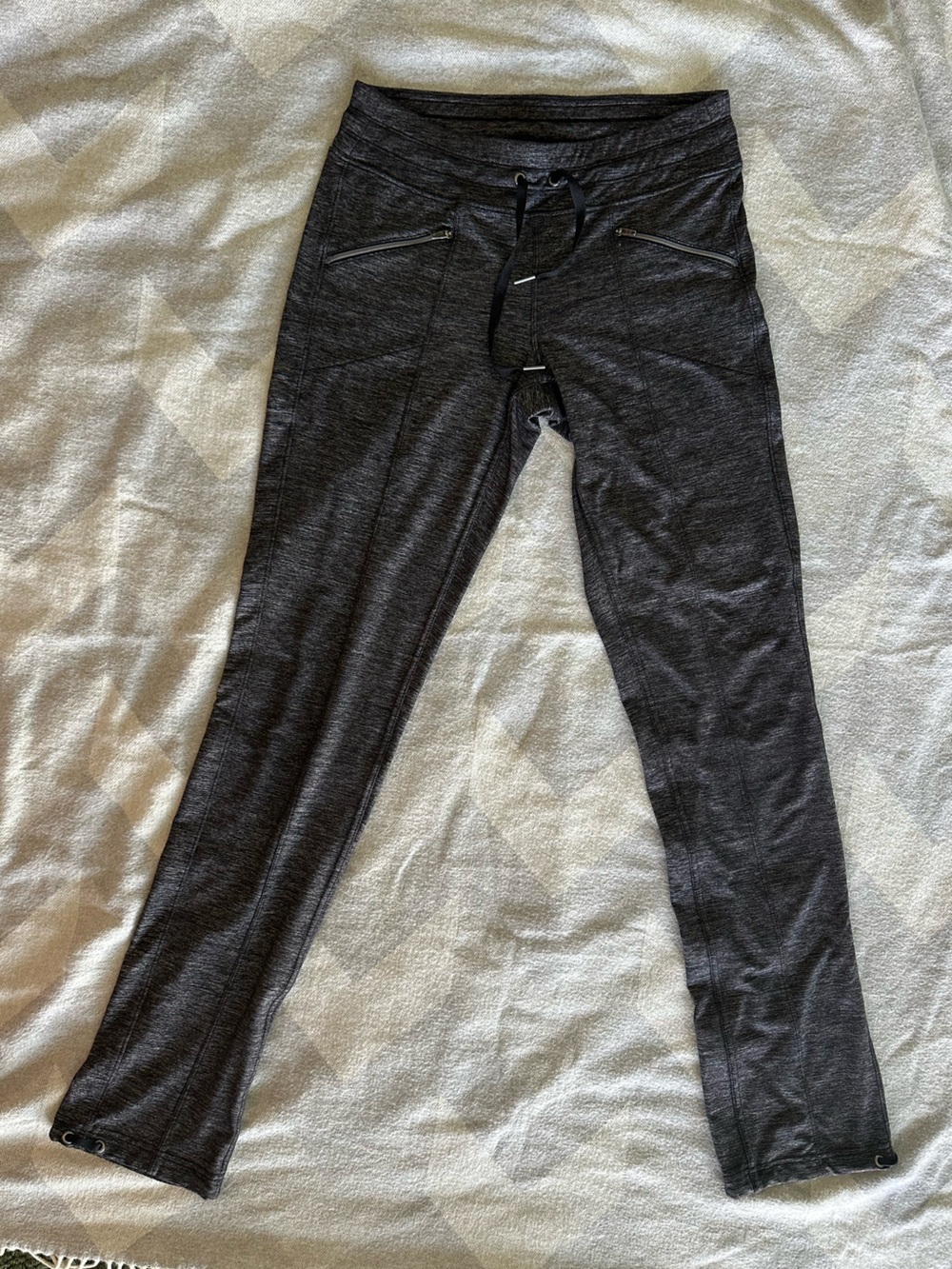 Athleta Heathered Charcoal Drawstring Leggings/Joggers XS
